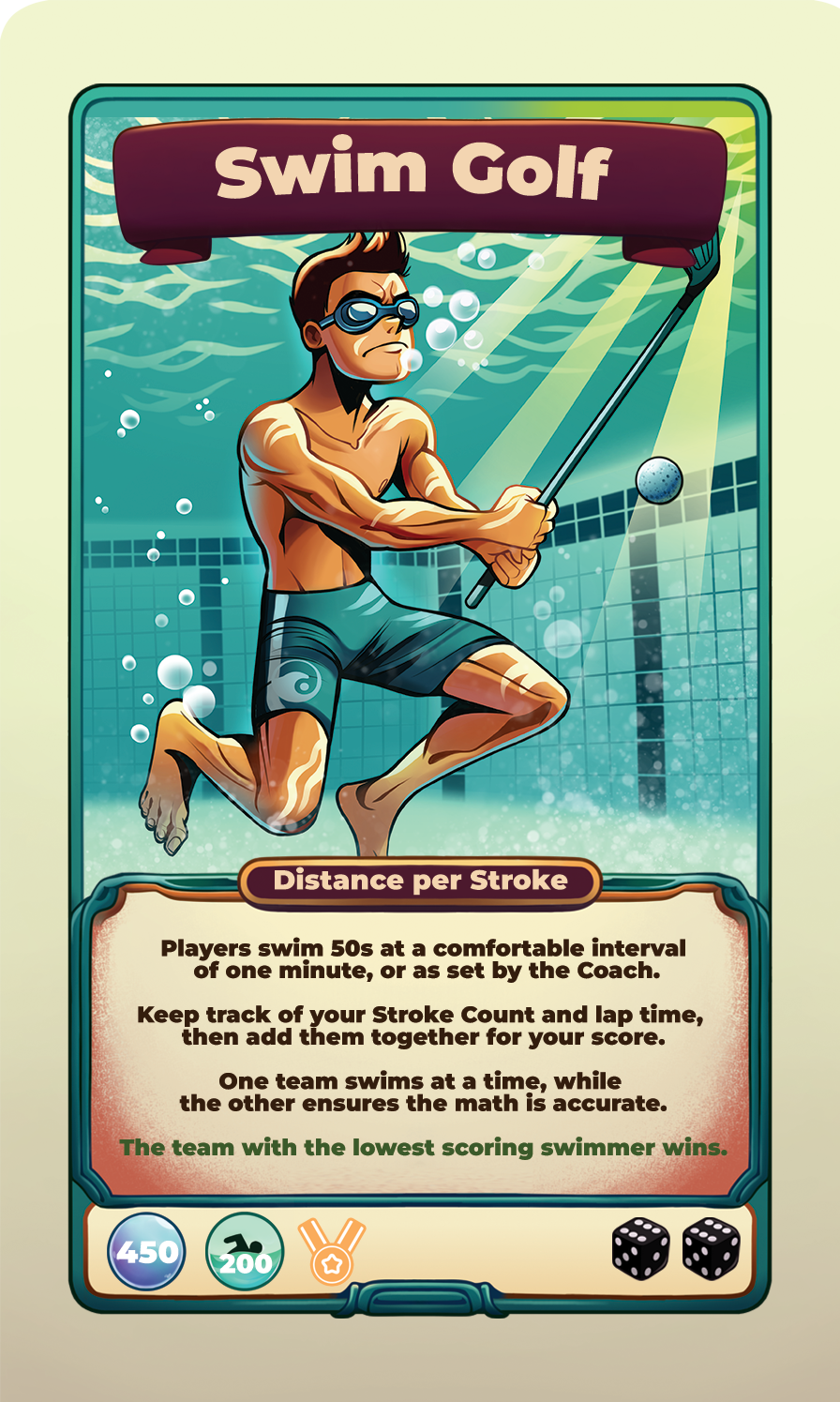 Swim Golf challenge card